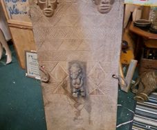 Vintage Hand Carved African Wooden Door