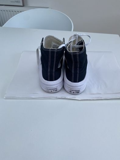 Black converse high top platform trainers