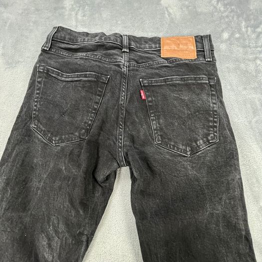 Levis 502 Mens Jeans Black - W30 L29.5 Slim Fit Stretch Premium Denim - Big E