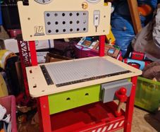 Wooden toy work bench