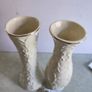 Set Of 2 White Vases With Gold Rim Is Not Stamped. Image 4