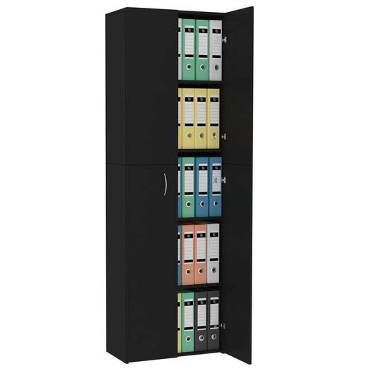 Office Cabinet Black 60x32x190 cm Chipboard