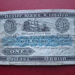1924 Ulster Bank Limited Early note 1 Pound