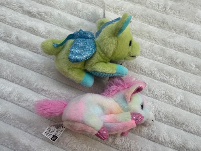 Russ Petooties Pets Rainbow Unicorn and Dragon Plush approx. 5 Please see photos