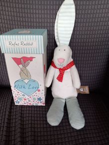 Rufus Rabbit baby rattle comforter