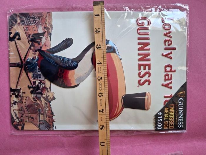 2 x Guinness Signs Embossed Metal Toucan Pub Bar Sign   Stout  Dublin Ireland