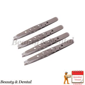 4x Stainless Steel Slant Tip Eyebrow Tweezer Hair Removal Makeup Tools