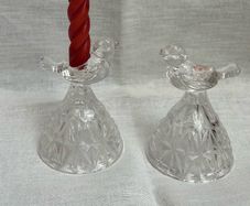 70s vintage pair of  Hofbauer Crystal Candle Holders