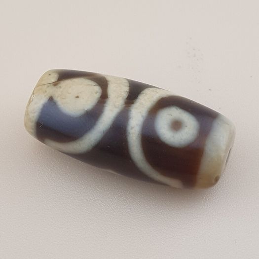 Vintage 3 Eyes Himalayan Tibetan Agate Dzi Bead Amulet