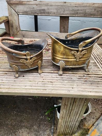 Two small  antique scuttles
