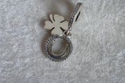 Pandora lucky day four leaf clover horseshoe dangle charm perfect condition
