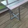 table high gloss 60cm x 60cm metal legs frame Image 3