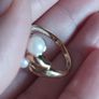9ct Gold, Pearl and Diamond Ring, O/P 2.3g. Image 6