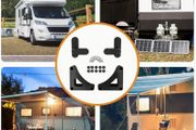 Table Bracket Storage Kit Wall Mounted Table Retaining Kit with Screws for Caravans Campers Motorhomes Black
