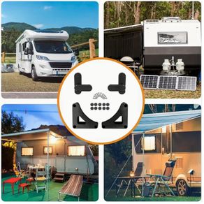 Table Bracket Storage Kit Wall Mounted Table Retaining Kit with Screws for Caravans Campers Motorhomes Black