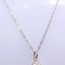 Vintage 9Ct Gold  Necklace With Real Pearl Pendant length 19,8" - 0,75g Image 7