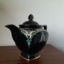 Victorian Hand Painted Black Tea Pot Image 2