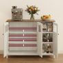 Sideboard Kitchen Cabinet Storage Cabinet with Glass Doors for Living Room Kitchen Dining Room Steel Frame Industrial Style Honey Brown Vintage White Image 6