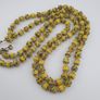 Antique Venetian Style Yellow Skunk & Trade Glass Beads Necklace Image 6