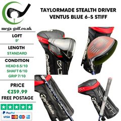 Taylormade Stealth Driver / 9 Degree / Ventus Blue 6-S Stiff