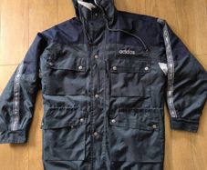 Adidas vintage jacket windbreaker training wear grey green navy XXL