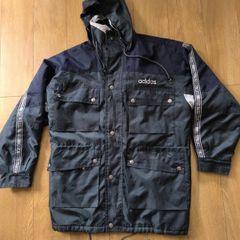 Adidas vintage jacket windbreaker training wear grey green navy XXL