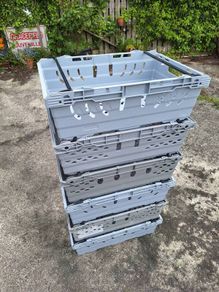Grey stacking crates 2 euro each