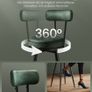 Set of 2 Bar Stools Ergonomic Backrest Faux Leather Image 4