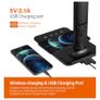 Table lamp with wireless charger and digital clock Image 2