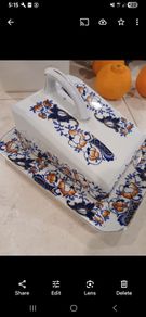 Ironstone Ware, Cheese/Butter Dish, Glazed,Signed , HandPainted,