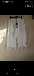 Mary Grant white linen trousers NWT