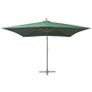 Hanging Parasol 300x300 cm Green Aluminium Pole Image 2