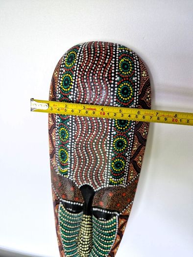 Handmade Wooden Aboriginal Dot Art Mask