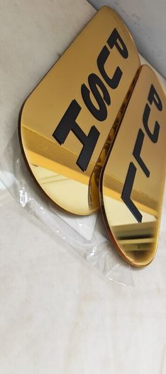 Set of 2 Premium Gold Mirror Acrylic PUSH & PULL Door Signs - Self-Adhesive
