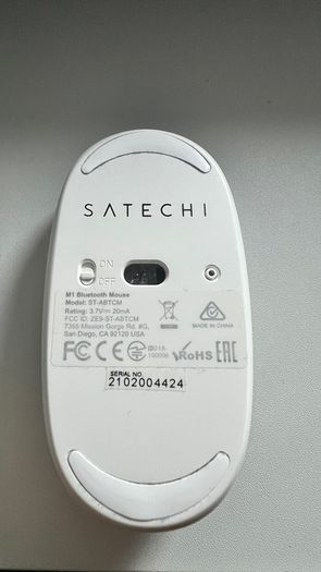Satechi M1 Bluetooth Mouse, Silver/White, Good Condition