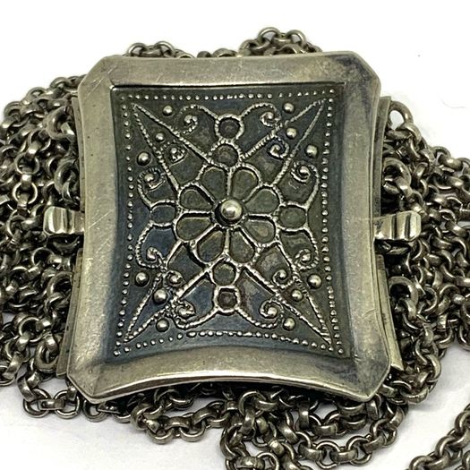 Antique Biedermeier 800 Silver Choker Necklace