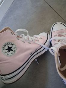 pink platform converse