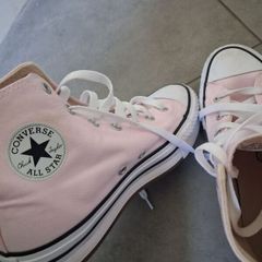 pink platform converse