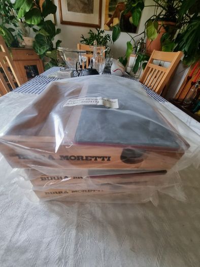 Eight wooden Birra Moretti boxes