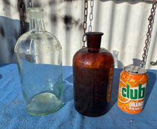 2 19th century chemists bottles