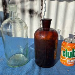 2 19th century chemists bottles