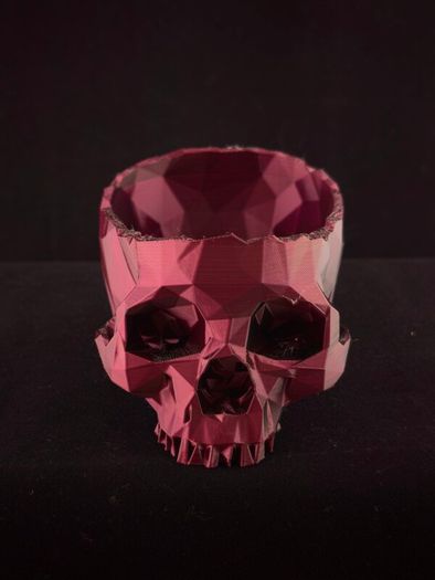 3D Printed Low Polygon Skull Planter/ Bowl