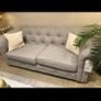 Grey Chesterfield Couch & Chairs Image 3