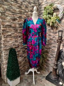 Vintage 80s Shelby Wrap dress XS