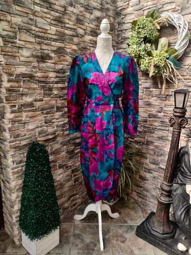 Vintage 80s Shelby Wrap dress XS