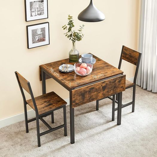 Folding Dining Table with Drop Leaf Sides