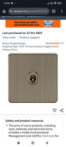 4 x antique brass one gang light switches