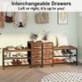 3-Tier Shoe Bench with 4 Drawers and Seat, Shoe Rack with Storage Space Image 3