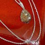 Diamond Orange Red Diamond & White Natural Diamond Pendant with Chain Image 3