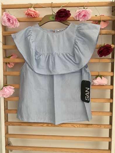 top bnwt size 12 blue frilled summer top